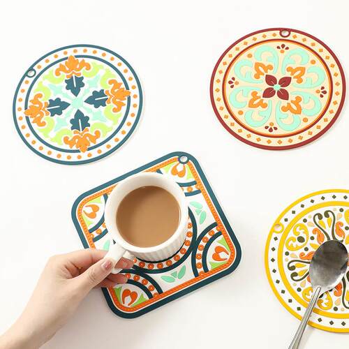 Retro Heat-Insulating Table Mats, Dining Table Pads, Heat-Re