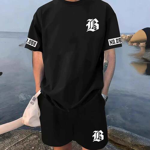 Men's Summer Crew Neck T-Shirt Comfortable Loose Short