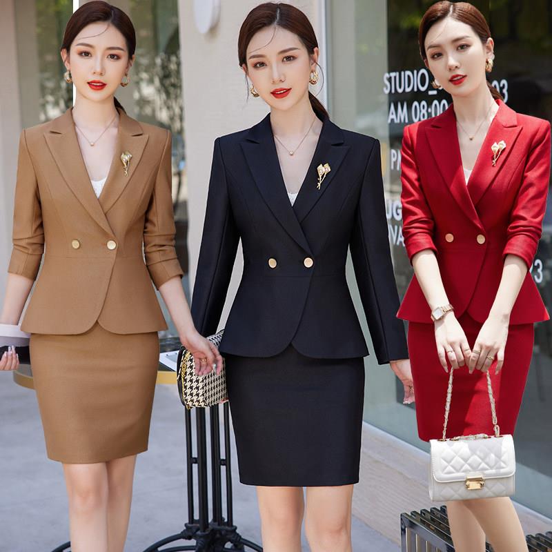 女装小西装外套2024春秋季新韩式经典正式女神风格经典职业套装裙