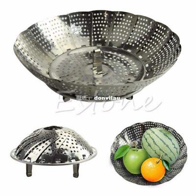 Stainless Steel Folding Steamer Steam Vegetable Basket Mesh