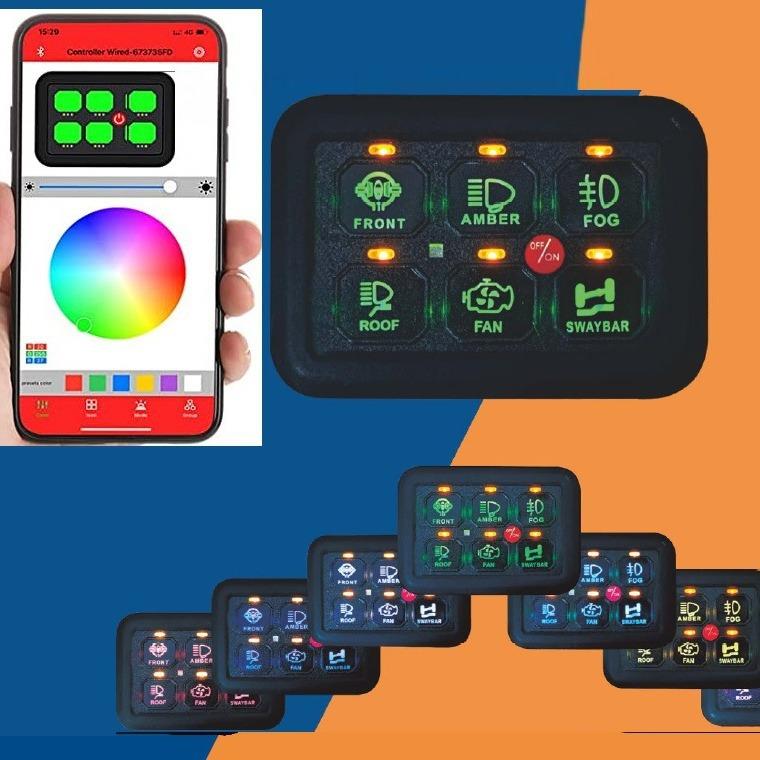 路8路汽车灯套具改装控盒装大功CLU制率汽车灯触摸开关RGB6集成开