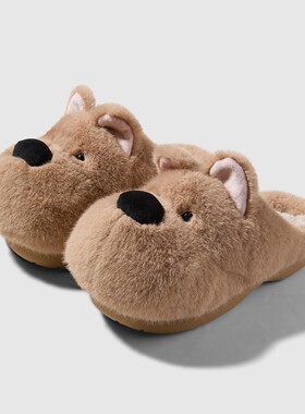 卡通棉拖鞋可爱西高地小狗居家冬季防滑拖鞋男女情侣款