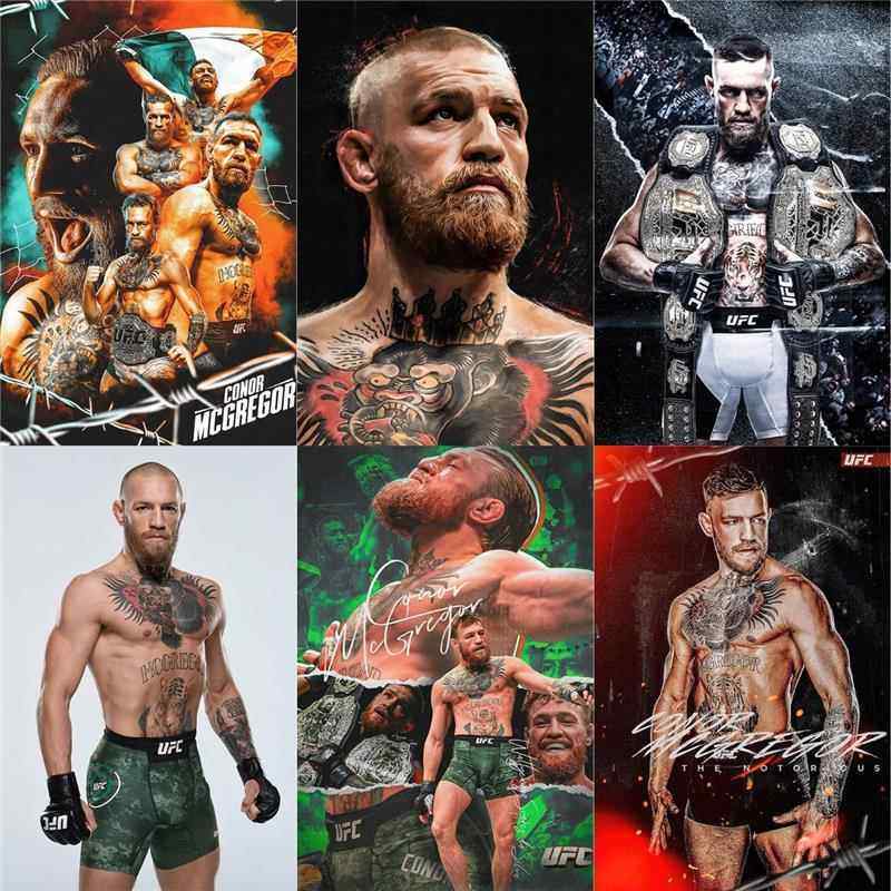 嘴炮康纳麦格雷戈海报 ufc明星格斗搏击拳击馆MMA 墙贴壁纸装饰画