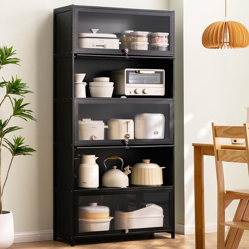 5Y波A边1厨房置物架子落地多层收F77HJ59J纳架功能微炉碗碟橱柜多