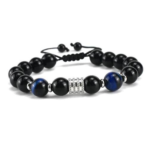 Fashion Natural Black Obsidian Tiger Eye Beads Bracelets