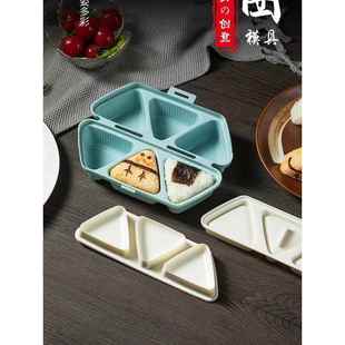 一次可做6个寿司多功能带饭盒磨具 日式 三角饭团模具6连体饭团盒