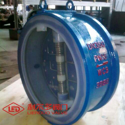 衬氟单向阀对夹双瓣止回阀衬氟对夹止回阀H76F46-10C