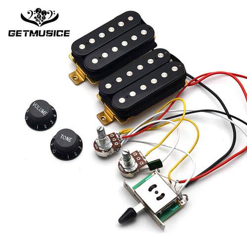 电吉他双双拾音器全套线路带拾音器电位器ST电吉他集成线路黑色