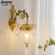 JOICO瑞士法式 客厅餐厅床头壁灯 复古宫廷水晶背景墙灯全铜欧式