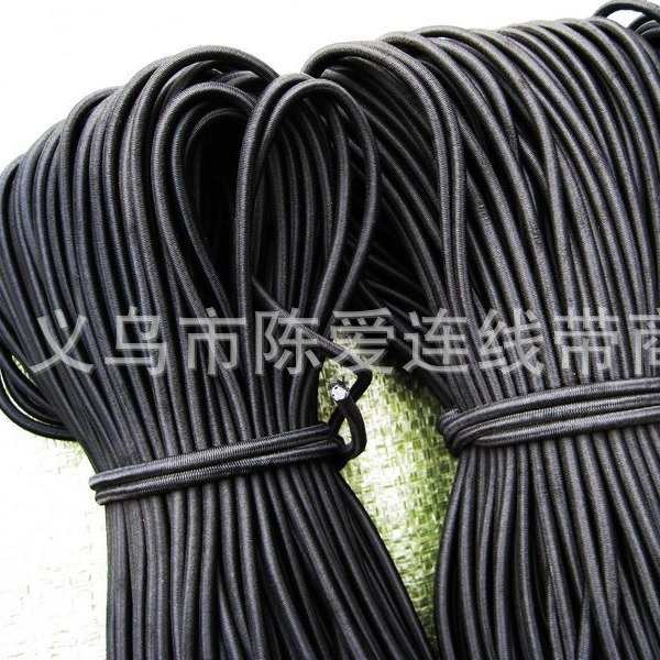 100米每支5mm6mm黑色松紧绳-帐篷游艇弹力绳服装箱包辅料