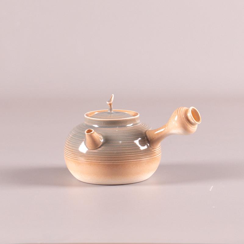 潮州砂铫红泥侧把烧水壶炭炉电陶炉白泥煮茶壶薄胎宫灯卡盖跳盖壶