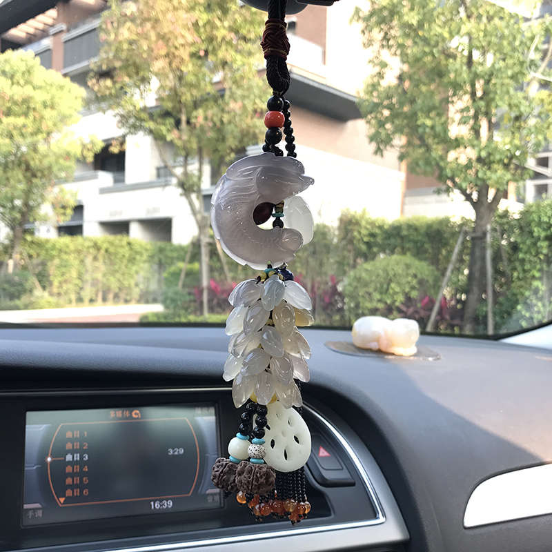 汽车挂件饰品高档女车载挂饰貔貅保平安符创意吊坠玉石车内吊饰男