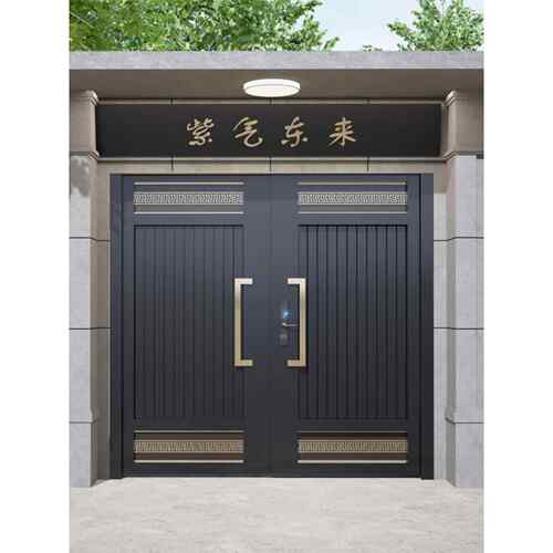 铁艺庭院大门铝合金门楼别墅大门花园小区门不锈钢农村自建房大门