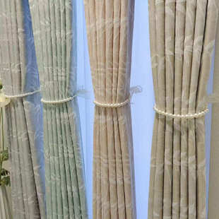 遮光雪尼尔提花面料新款 法式 高精密轻奢奶油遮光窗帘客厅别墅窗帘