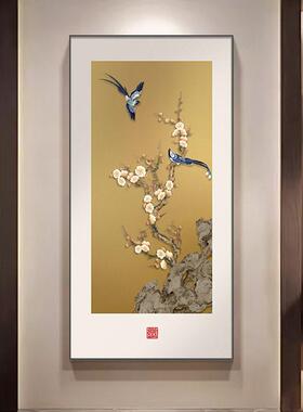 喜气盈门玄关装饰画新中式入户正对门挂画红色寓意好走廊过道壁画