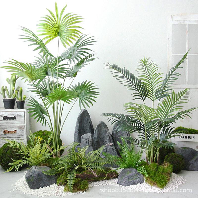 仿真龟背树旅人蕉植物天堂鸟绿植盆栽室内假盆景店面橱窗套装摆件