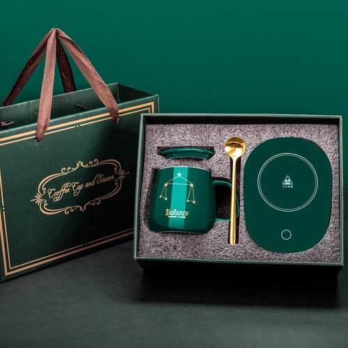 创意陶瓷咖啡杯保温杯子个性潮流马克杯带盖勺法式星座杯情侣水杯