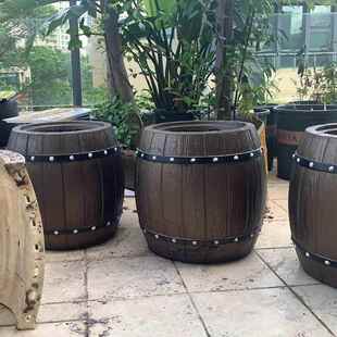 装塑料建模板厂园RDZ林景观庭院仿制木桶花饰盆模具水泥品欧式材