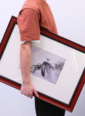 BC10画框画展相框挂墙装裱外框24寸艺术装饰画4k配卡纸照片镜框架