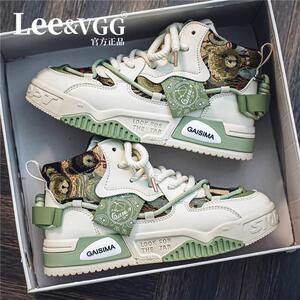 Lee&vgg男鞋2026新款春季高帮厚底休闲国潮时尚百搭运动男士板鞋