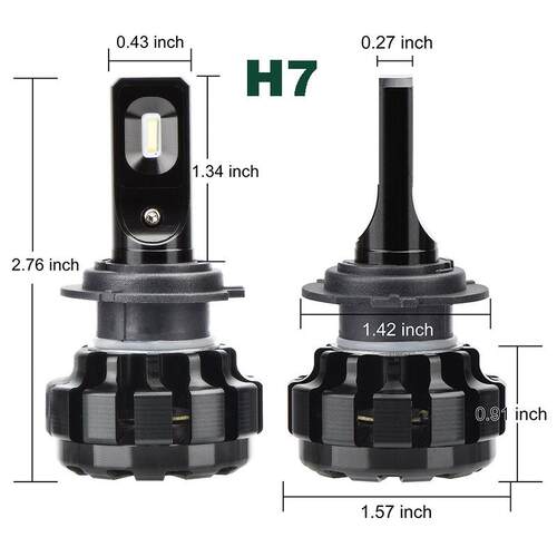 V1聚光型汽车led大灯h7h4h19005前大灯远光近光灯泡超亮车灯改装 - 封面