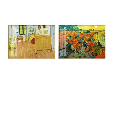 梵高装饰画世界名画丰收麦田沙发背景墙卧室餐厅玄关挂画复古油画