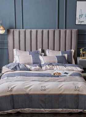 1米8x2米2被套180cmx220cm四件套秋冬天全棉纯棉磨毛加厚被罩2米3