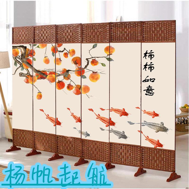 隔断屏风尺寸个性饭店水墨画中式新款移动可折叠客厅玄关墙折屏