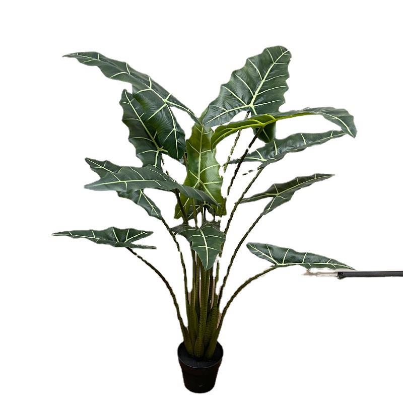 仿真仙芋树室内家居造景布置用热带风格大叶片假树盆栽萨利安海芋