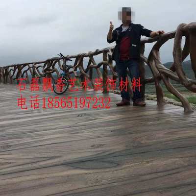 仿树皮栏杆模具仿木纹护栏模具水泥圆形树桩欧式河堤围栏公园林桥