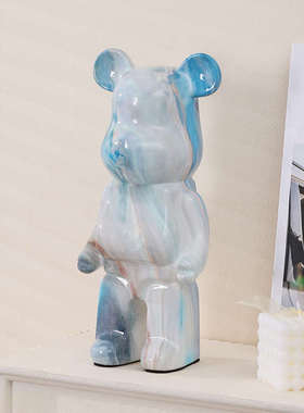 网红水转印流体暴力熊摆件储钱罐桌面客厅电视柜酒柜玄关装饰品