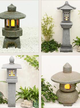 仿古宫灯中式宫灯摆件落地装饰石灯玻璃钢装饰软装配件宫灯装饰品