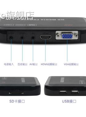 桦崟开机自动机盘循环播放1080P高清播放VGA硬盘播放器电视UUSB广告H6摆件饰品床笠拉车