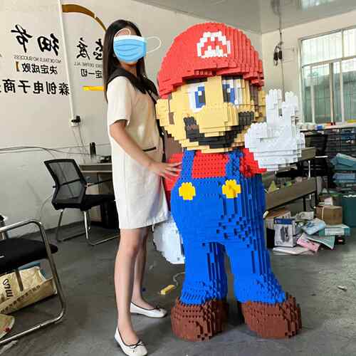 大颗粒积木马里奥积木开业摆件高难度益智拼装玩具1.8米钢铁侠