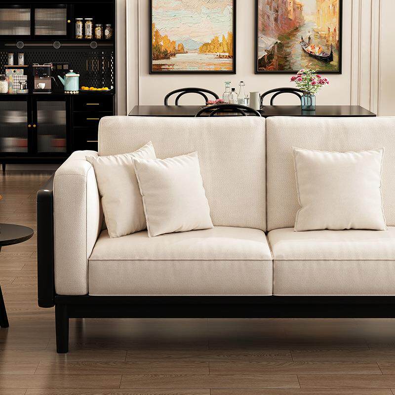 法式复古实木沙发绿色直排双三人黑色北欧客厅家用藤编沙发小户型