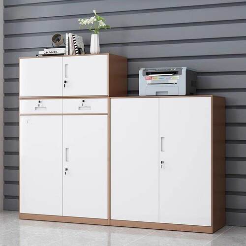 储物柜抽屉带锁小柜子办公室文件柜资料柜钢制工具收纳柜铁皮矮柜