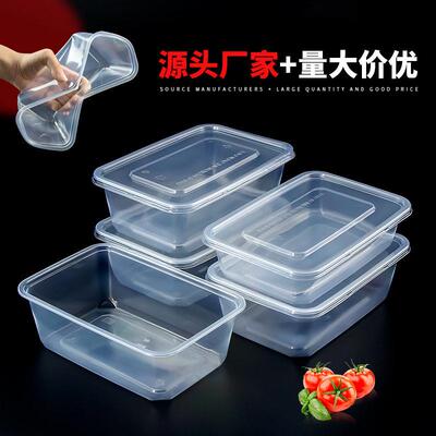 洋瑞塑料方盒一次性餐盒外卖打包盒快餐饭盒轻食便当盒PP环保