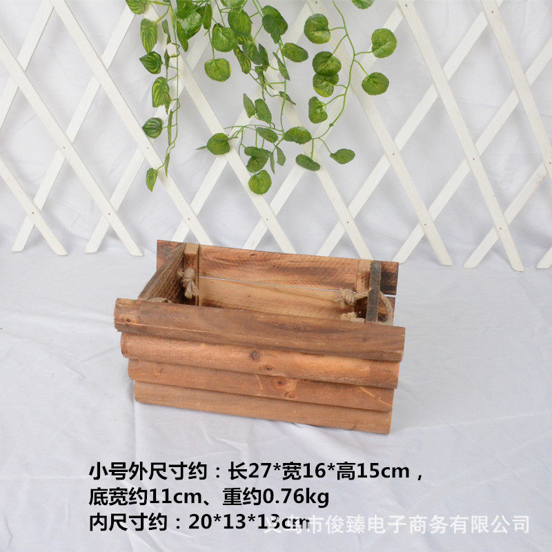 碳化防腐木花箱实木头花盆花槽阳台种菜盆景长方形庭院户外种植箱,家居饰品,花瓶,淘宝优惠券,粉丝福利购,淘宝优惠卷