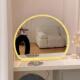 异L亚克力D半圆E带1灯化妆镜台式 桌面梳妆镜形补妆可调节补光镜子