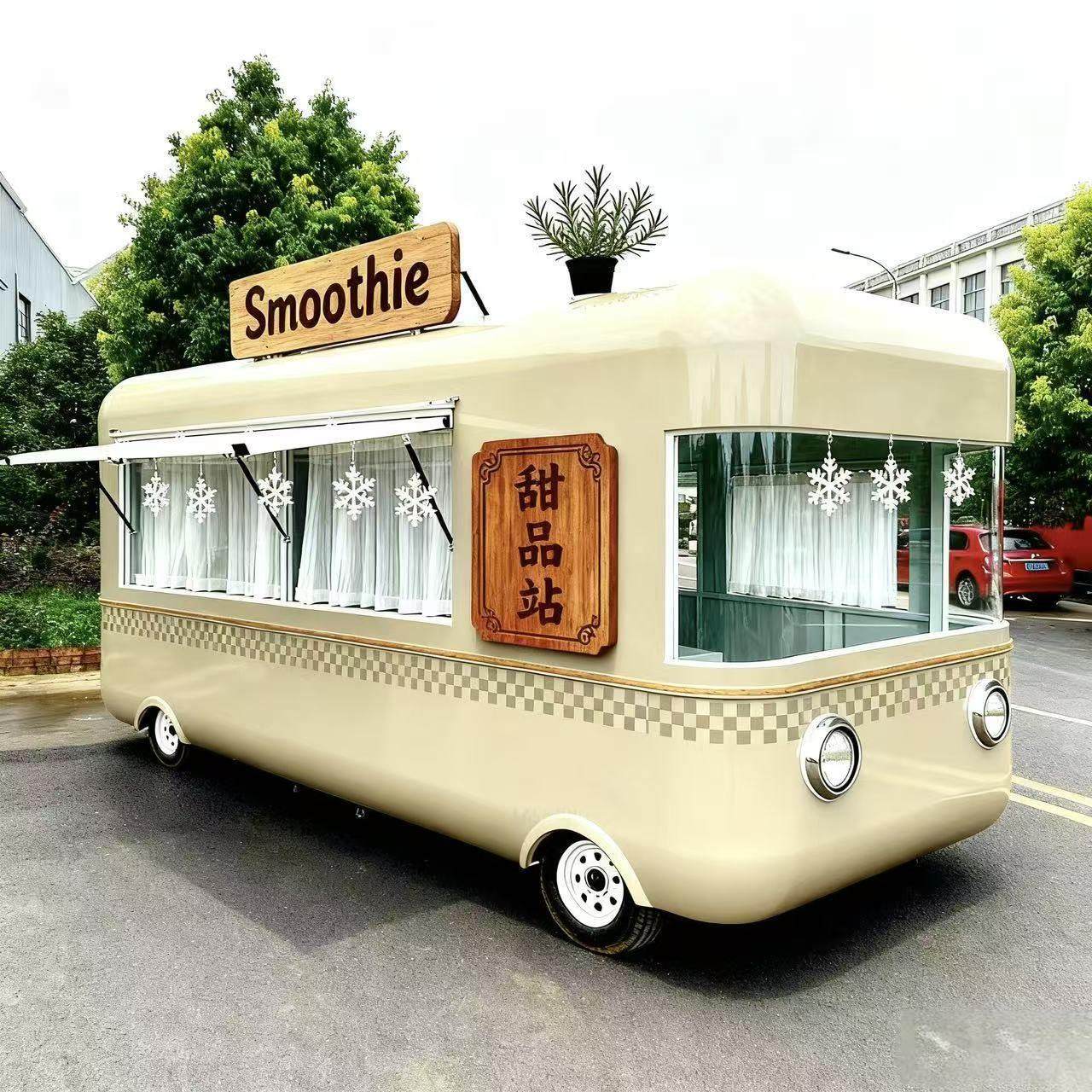 创意网红移动多功能美食餐车咖啡车商用餐厅摆摊快餐车美食售卖亭