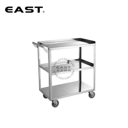 （焊接式）不锈钢三层角钢餐车【EAST东方厨具】
