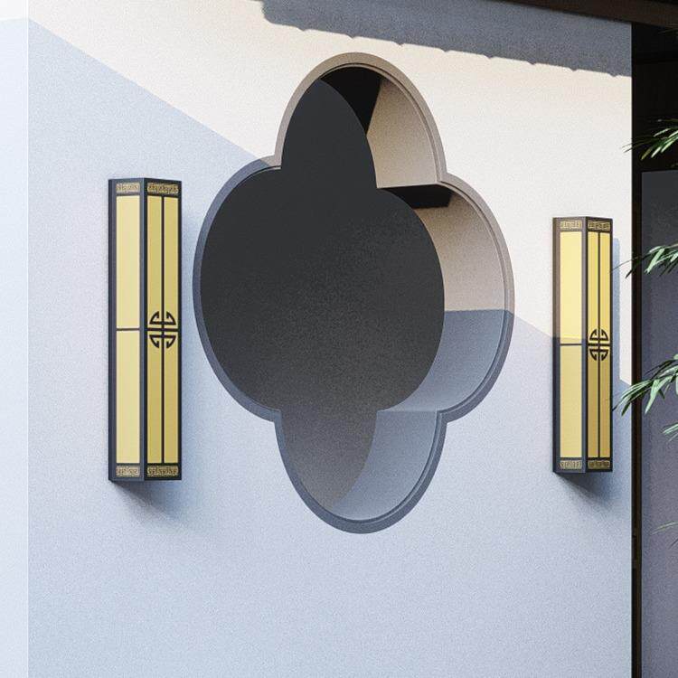 新中式户外防水壁灯墙灯接电阳台室外花园别墅入户门口简约庭院灯