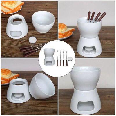 Ceramic Cheese Melting Furnace Fondue Set Home DIY