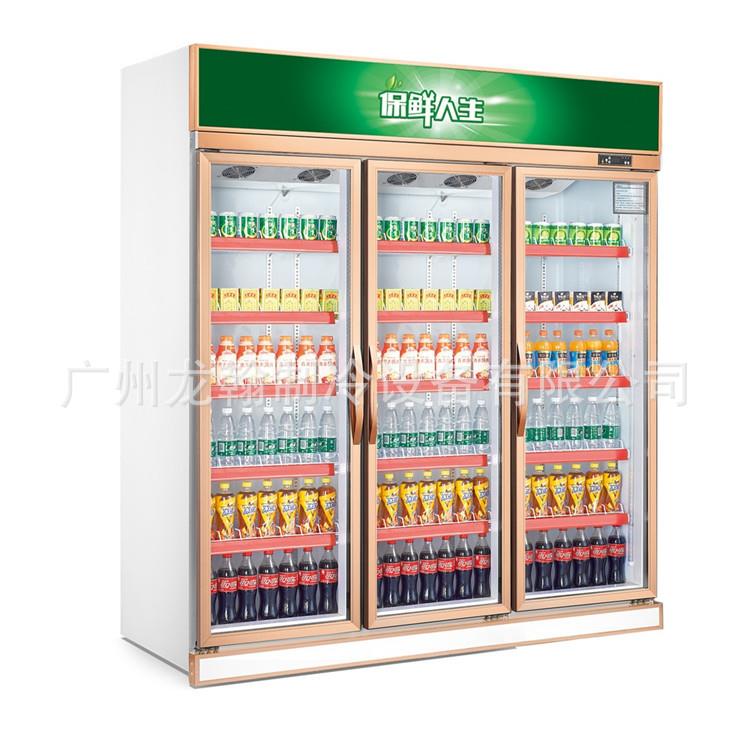 三双单开门冰箱冷藏展示柜立式超市便利店啤酒饮料商用保鲜冰柜