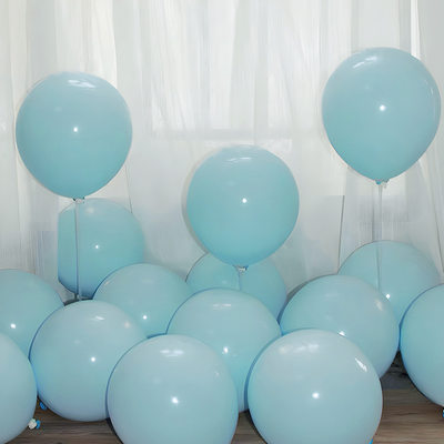 网红加厚气球野餐派对复古冰蓝拱门儿童周岁生日装饰场景布置汽球