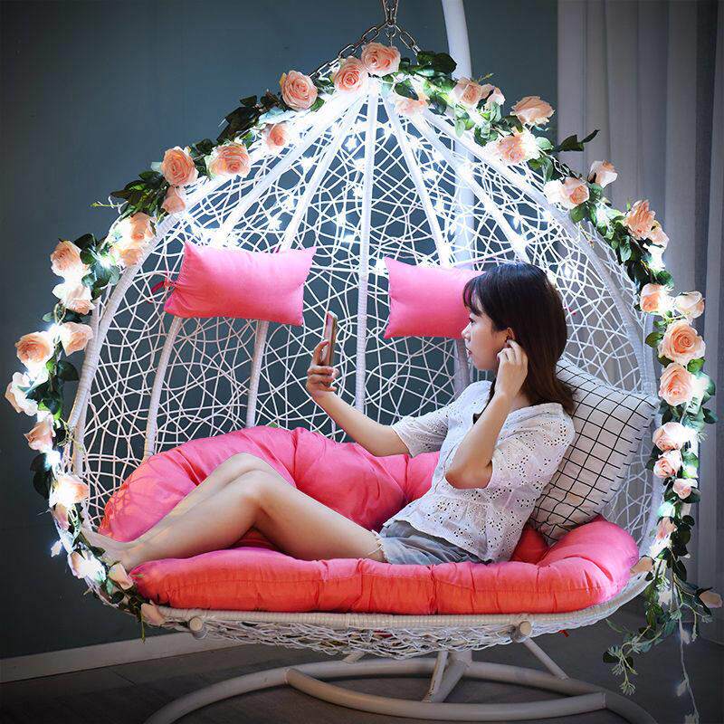 鸟巢吊椅吊篮藤椅家懒摇篮椅室内秋千阳台休闲落地椅双人吊床