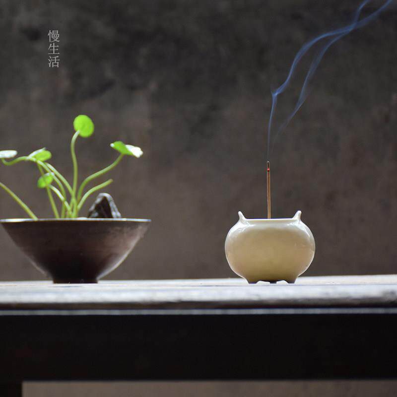 创意迷你香炉家用室内檀香炉香薰炉净化空气供佛薰香插香陶瓷摆饰