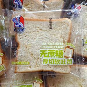 逗泥无蔗糖厚切软吐司面包整箱早餐代餐手撕面包休闲零食小吃食品