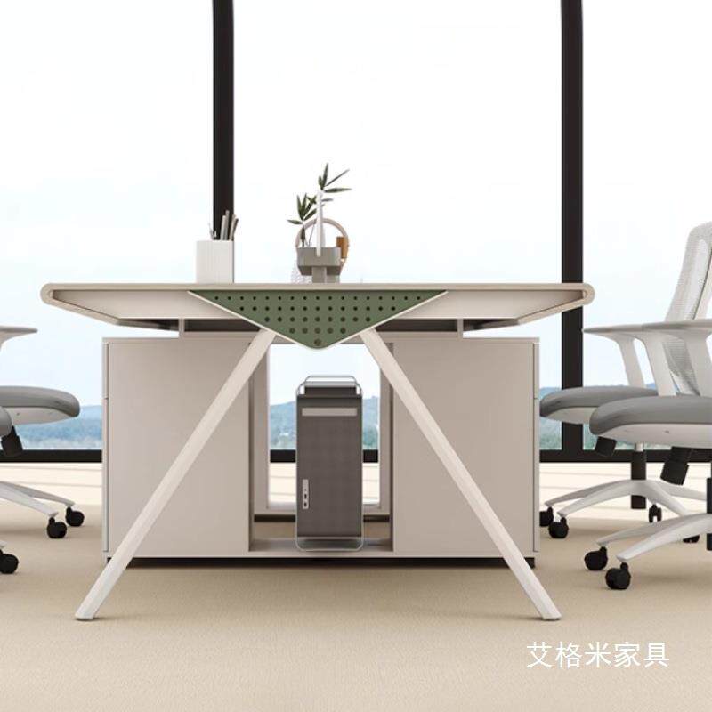 办公桌椅组合办公室员工位双人4人6人电脑桌子职员桌屏风多色卡座