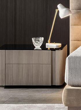 DEGAS德加意式极简床头柜意大利设计师实木简约高端小边柜